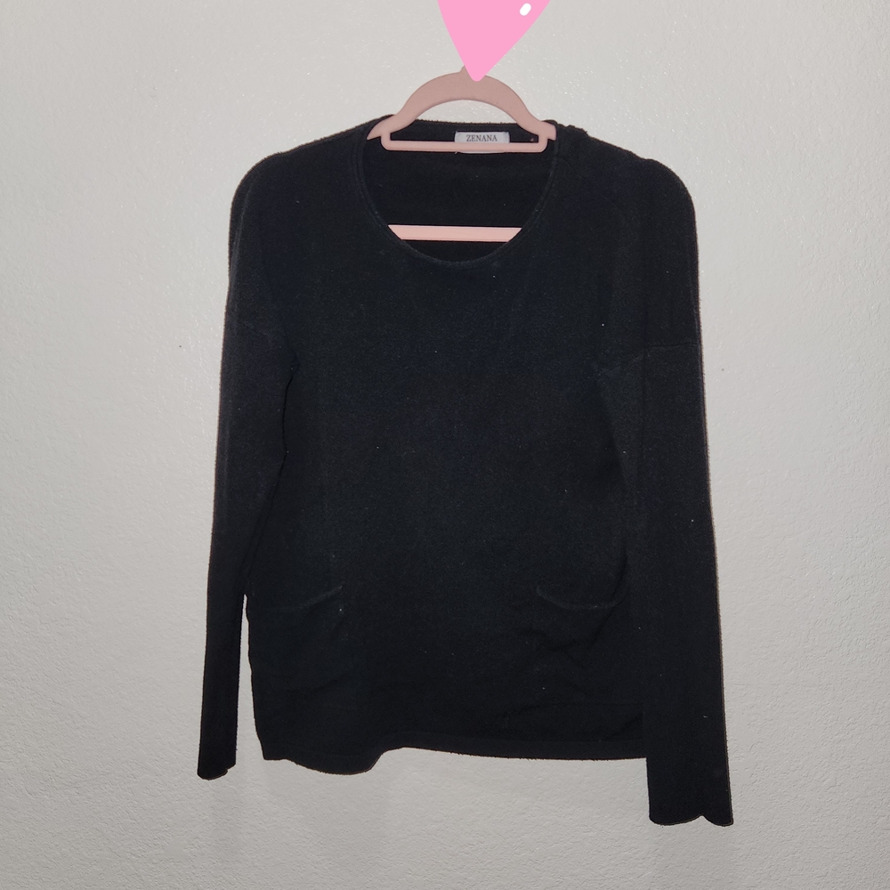 Willow boutique zenana black pocket long sleeve